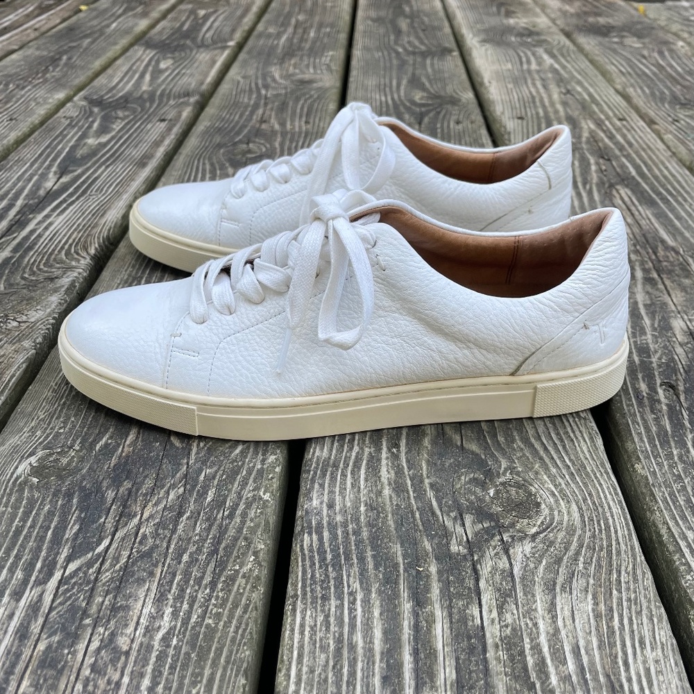 Shoes: Frye Premium Leather Women's Classic White Sneakers